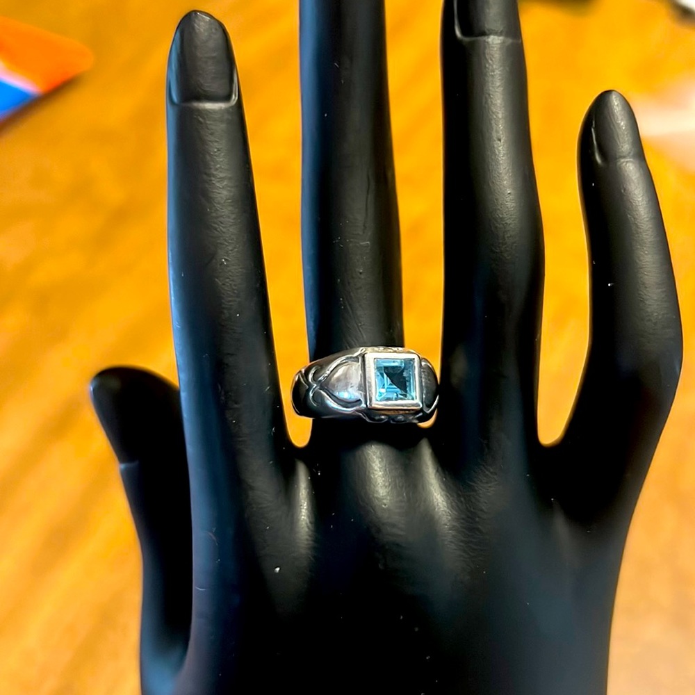 Sterling silver aqua marine ring